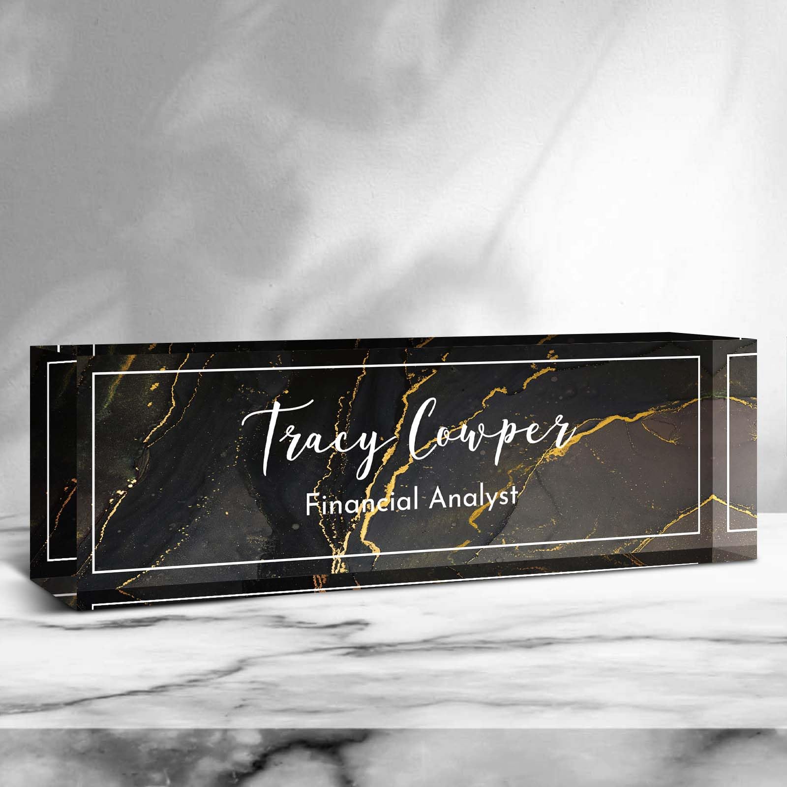 Desk Name Plate Personalized, Custom Name Plate for Desk, Acrylic Desktop Accessories, Office Gift & Decor for Women Men, Teacher Nurse Boss Employee