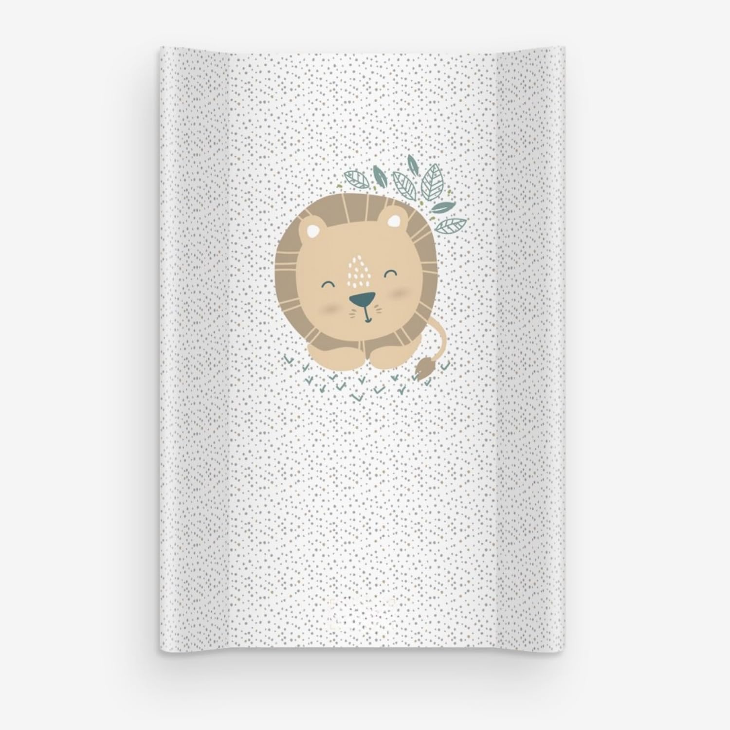Baby Changing Mat 70x47 cm, White with Lion – Wipe Clean & Soft, Raised Sides for Safety – Changing Table Mat for Dresser – Padded Baby Care mat with Comfort Filling