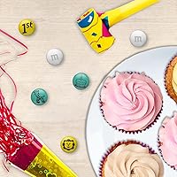 Vista 6 de M&M'S - Caramelo de chocolate con leche para el primer cumpleaños, 2 libras de M&M'S con temática de bebé en aguamarina, amarillo y blanco, caramelo