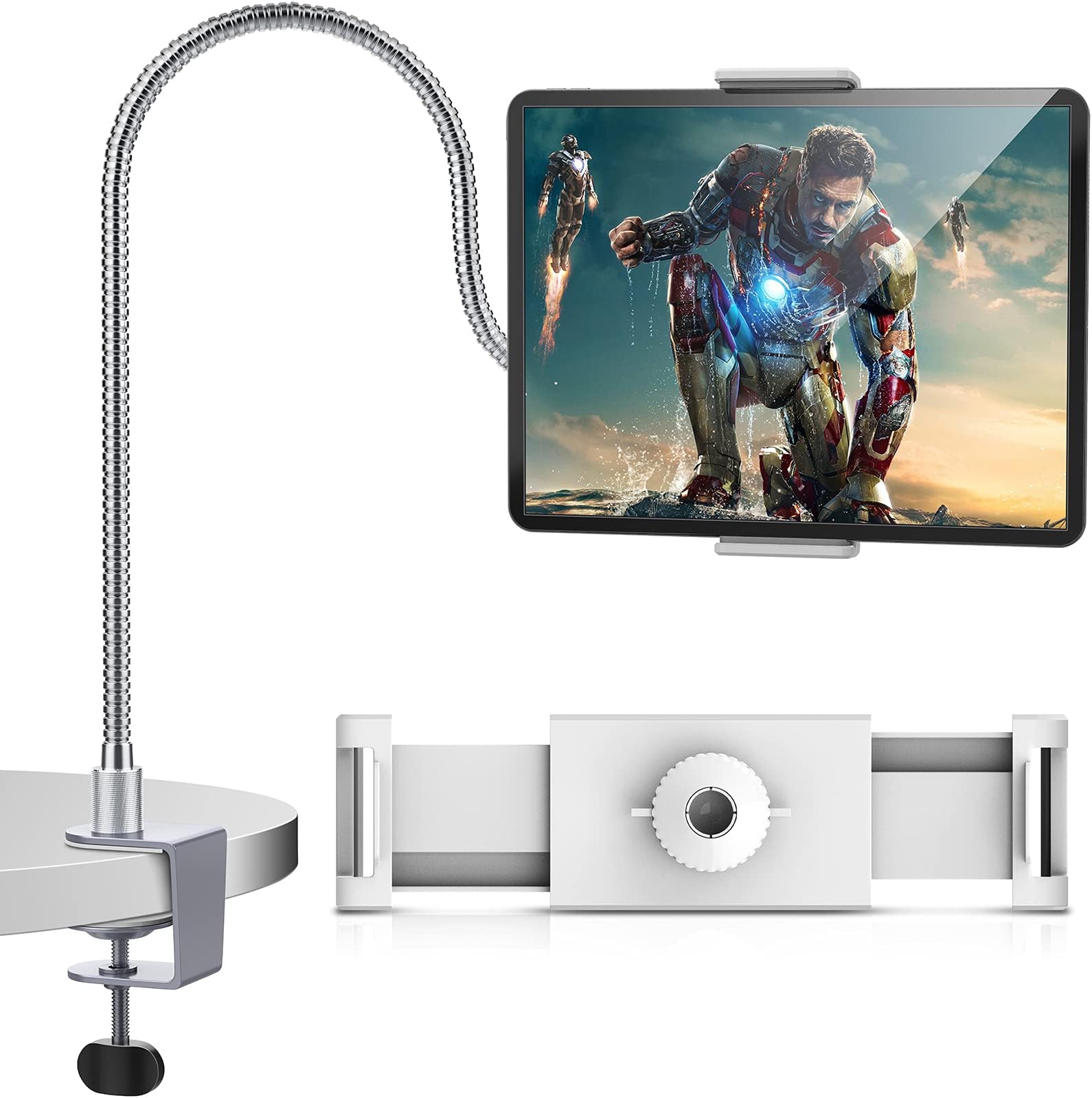 Lamicall Gooseneck Tablet Holder, Tablet Mount Flexible Arm Clip Tablet Stand for