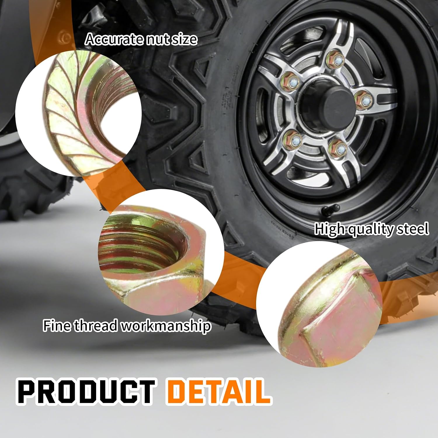 M10x1.25 Locking Lug Nuts for Yamaha Honda ATV image 2