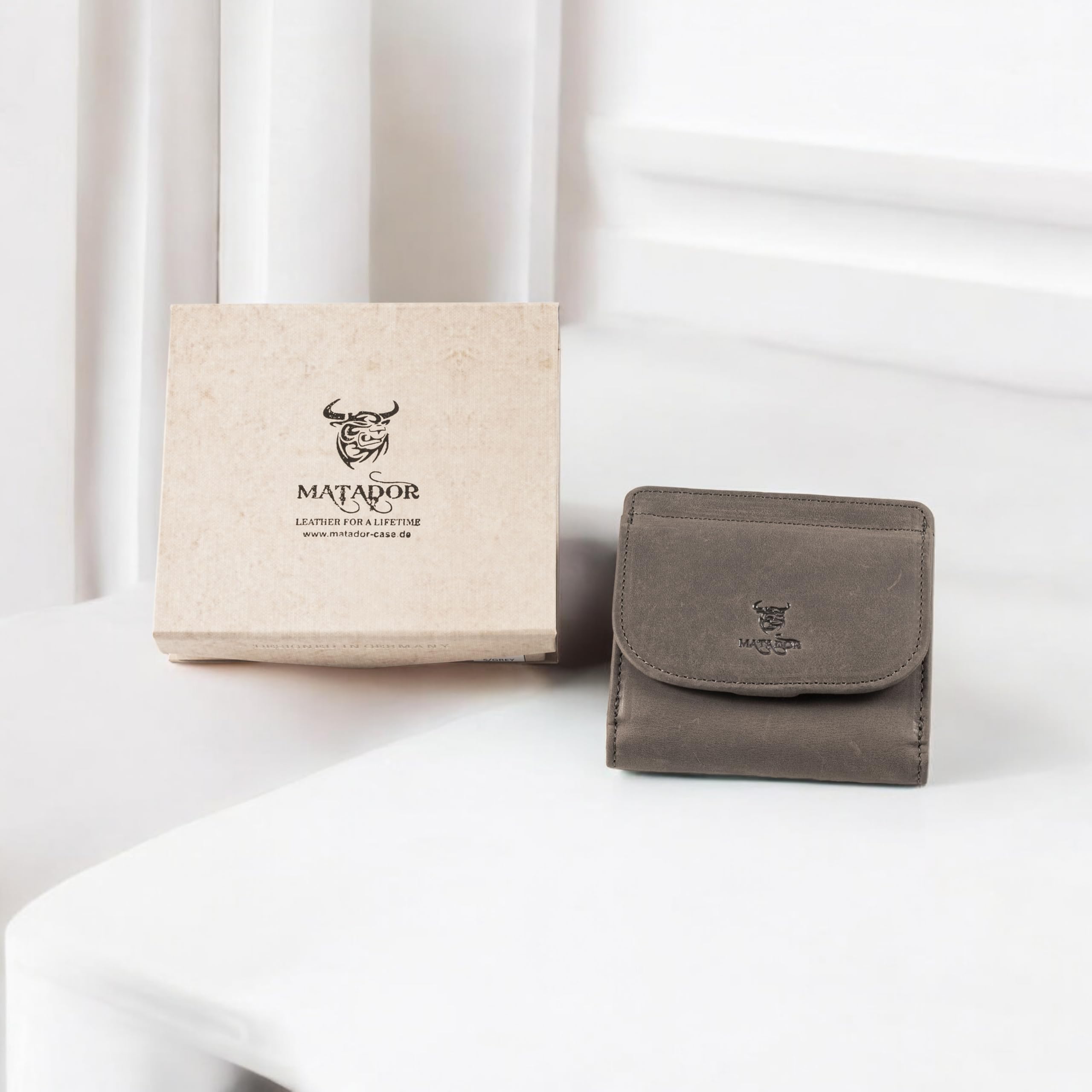 Matador Petite boîte viennoise - Mini Portefeuille en Cuir pour Homme et Femme - avec bloqueur RFID - avec Emballage Cadeau