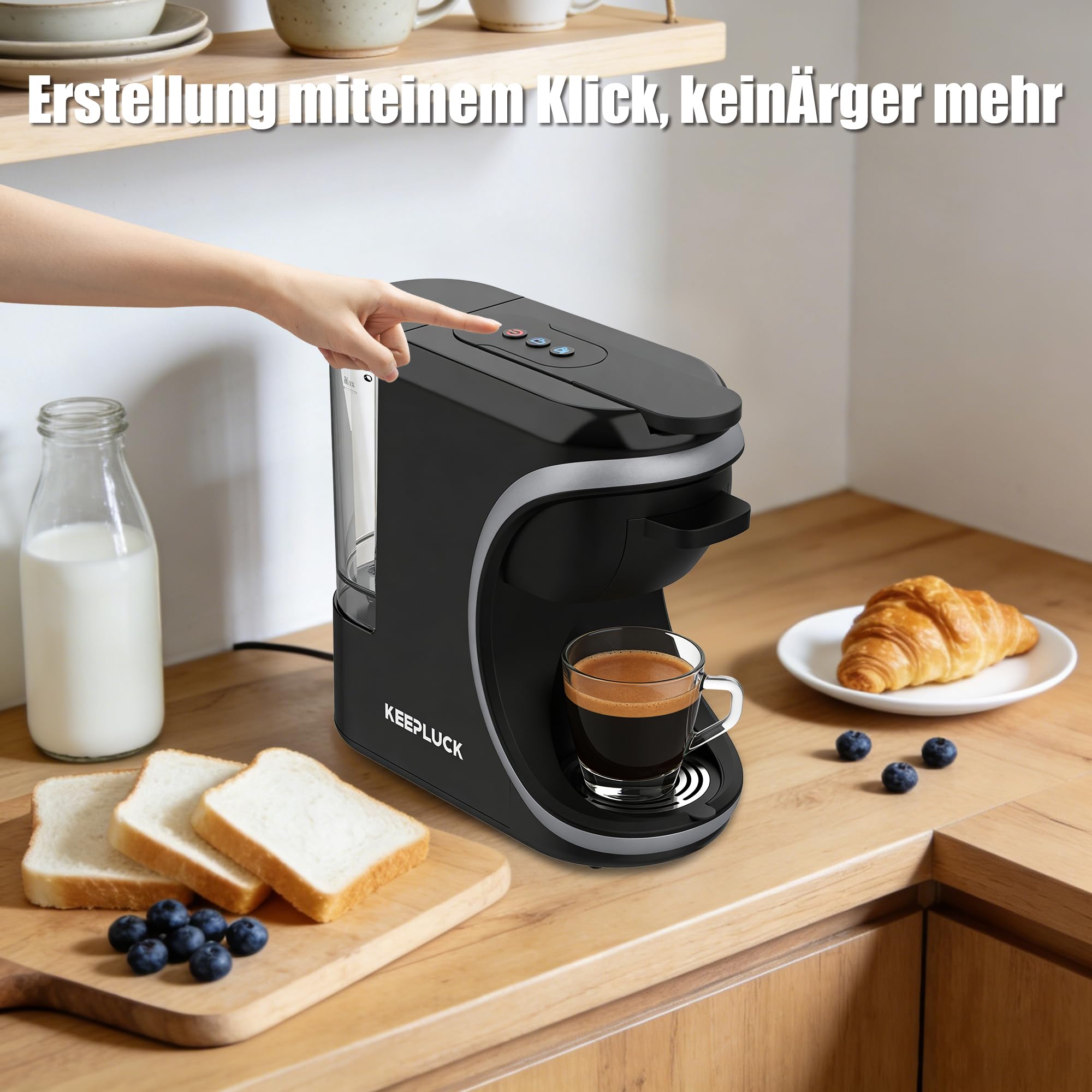 3 in 1 Kapselkaffeemaschine für Nespresso Original/für Dolce Gusto/Pulver, kompakt und platzsparend, 600ML（ST-551）