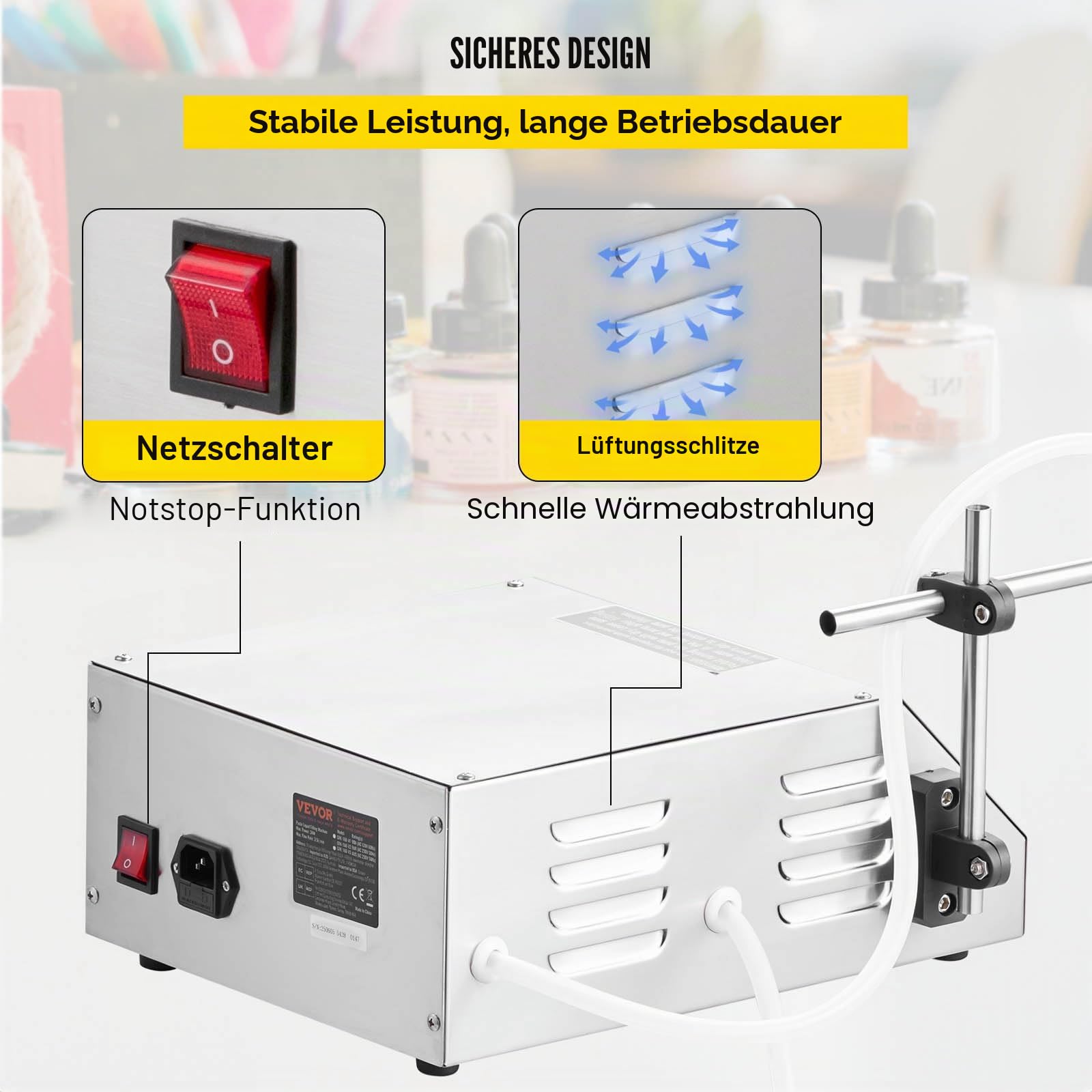 VEVOR GFK-160 Füllmaschine Flüssigkeit 2ML-3500ML 30W Liquid Filling Machine Abfüller Flüssigkeitsabfüllmaschine