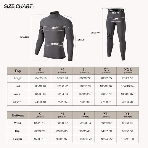 Vista 6 de MEETYOO Camisa térmica de manga larga con cuello alto para hombre, ropa interior de compresión ligera, transpirable, capa base