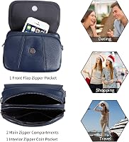 HAWEE Női Valódi Bőr Telefontartó Táska - Kék Elegáns Válltáska 3 Cipzárral, Állítható Pánttal, Mobiltartó Kis Méretű Crossbody

AI: I've cr 5
