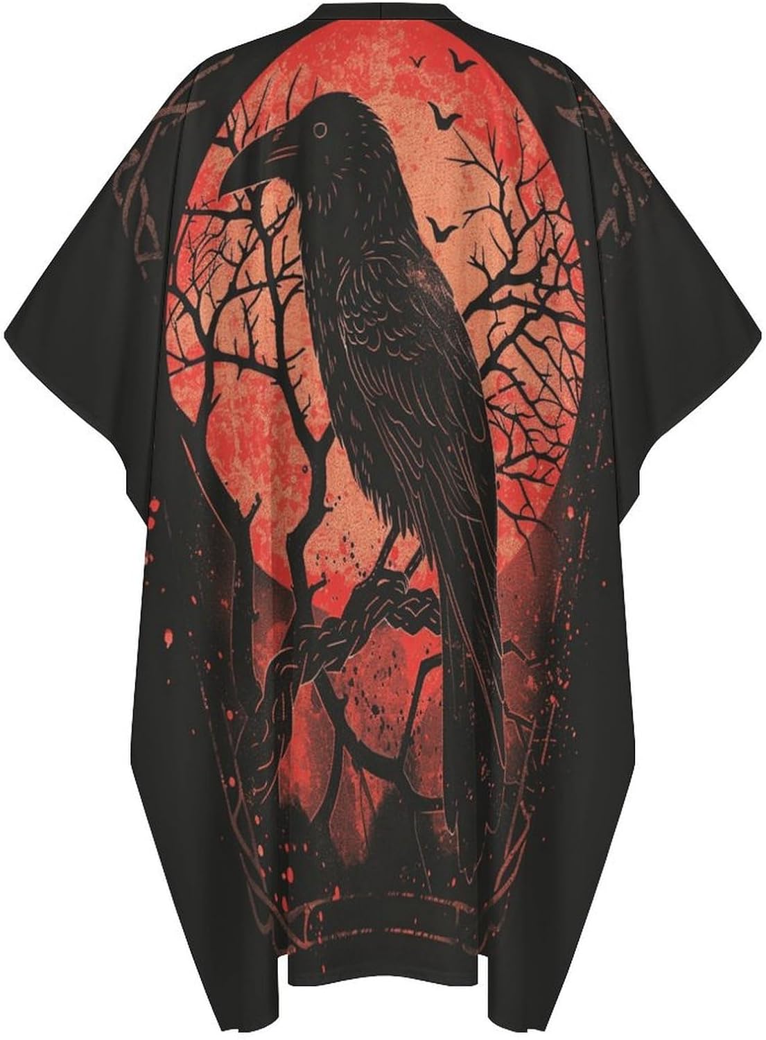 Black Crow Raven Men's Kaftan Thobe V-Neck Long Gown Loose Robe