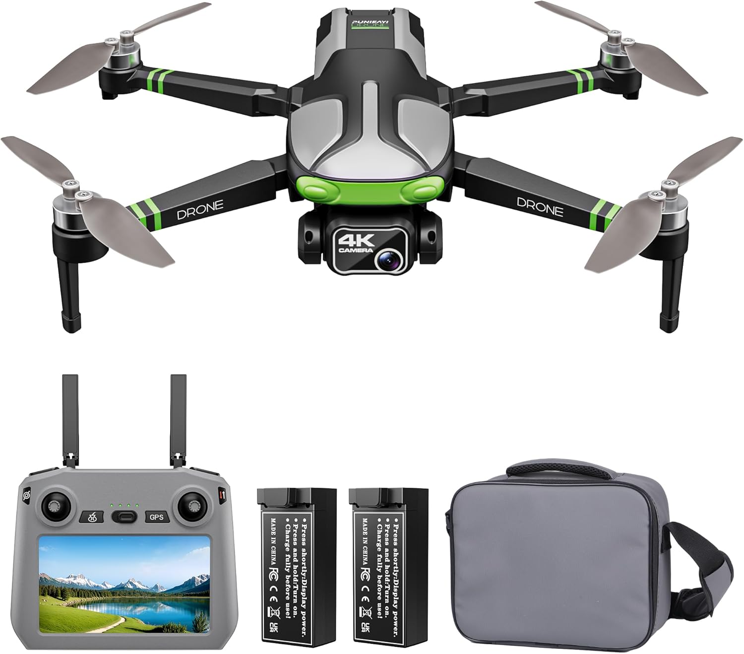Drony GPS z kamerą dla dorosłych 4K, 100-minutowy czas lotu z 2 bateriami, wideo 2K/30fps, ekran FPV 5,7 cala, RC Quadcopter, GPS Follow, Auto Return, Tryb dla początkujących, składane drony RC ZY90 Pro