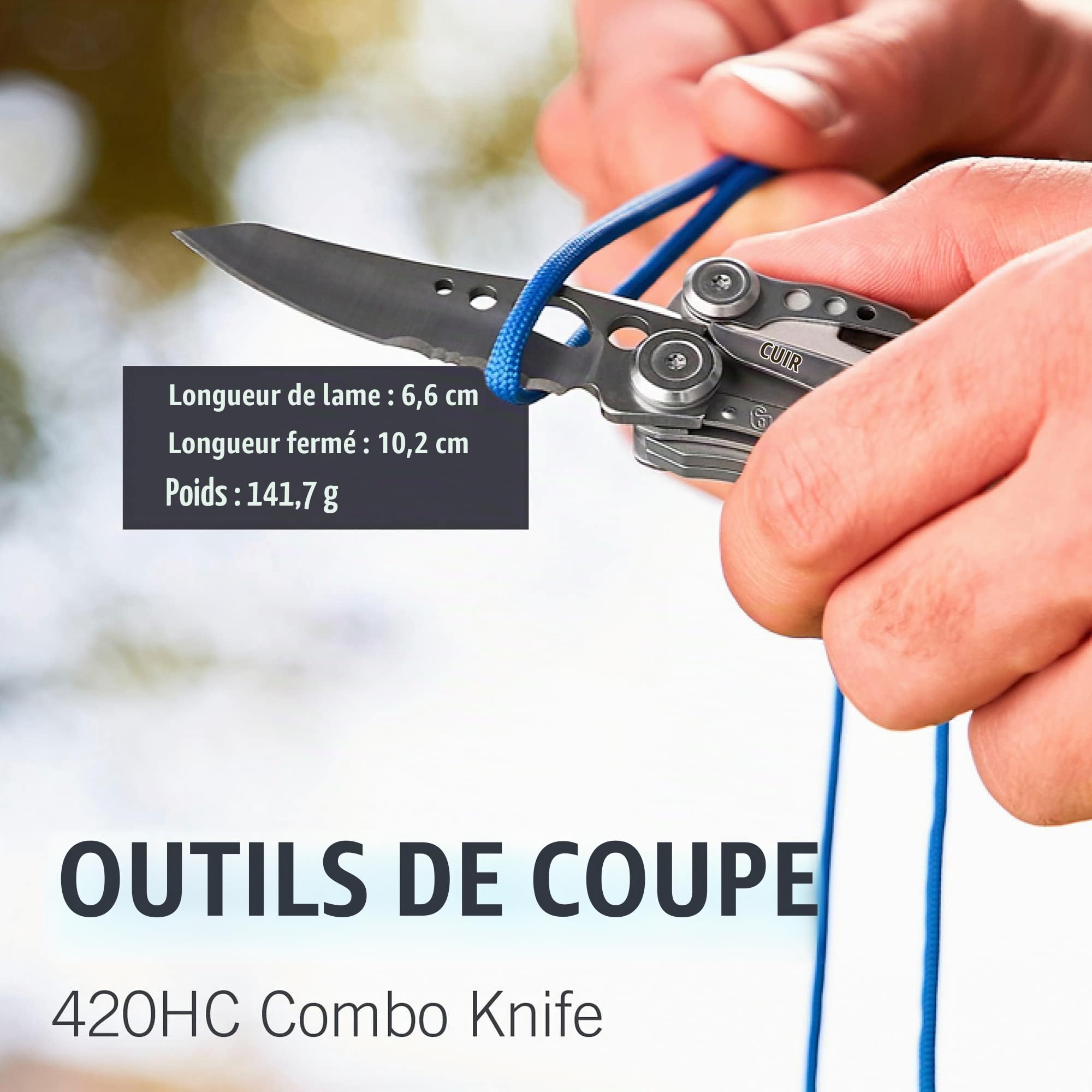 LEATHERMAN - Skeletool, l'outil multifonction léger avec couteau combiné et décapsuleur