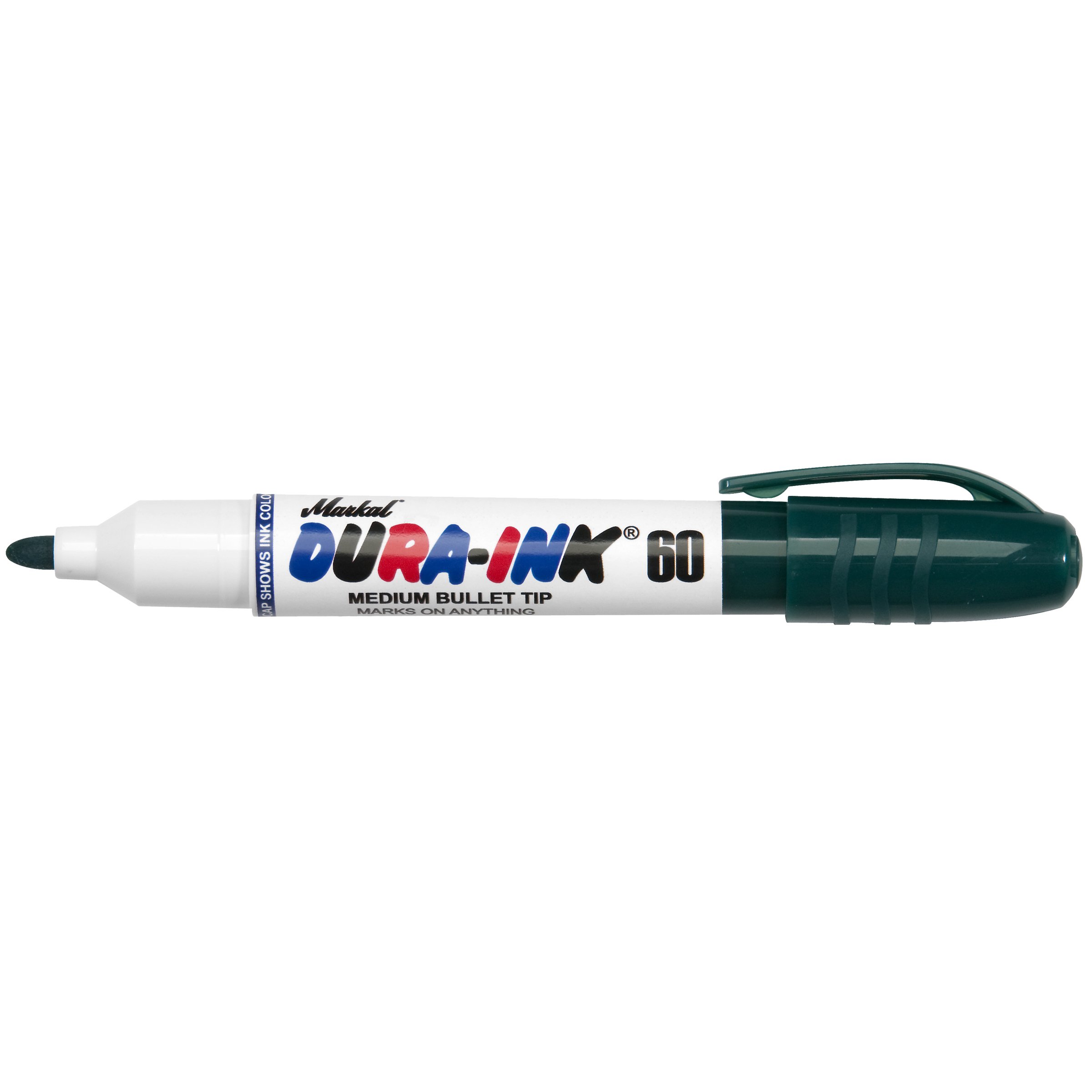 Markal96538 Dura-Ink 60 Permanent Ink Marker with Medium Bullet Tip, Green (Pack of 12)