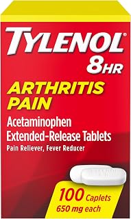 Tylenol 8 Hour Arthritis Pain Relief Caplets 650mg Extended-Release Acetaminophen Joint Pain Reliever 100 Count