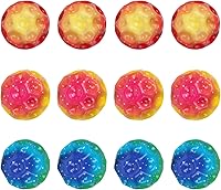 Wulou Light Up Space Moon Balls 12 Pack - Super High Bouncing Sensory Balls for Kids Play & Athlete Training