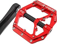 Vista 9 de Aleación de aluminio 9/16 "Pedal de bicicleta MTB amplia plataforma plana antideslizante Pedales de bicicleta con 3 rodamientos para bicicletas