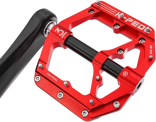 Miniatura 9 de Aleación de aluminio 916 "Pedal de bicicleta MTB amplia plataforma plana antideslizante Pedales de bicicleta con 3 rodamientos para bicicletas de