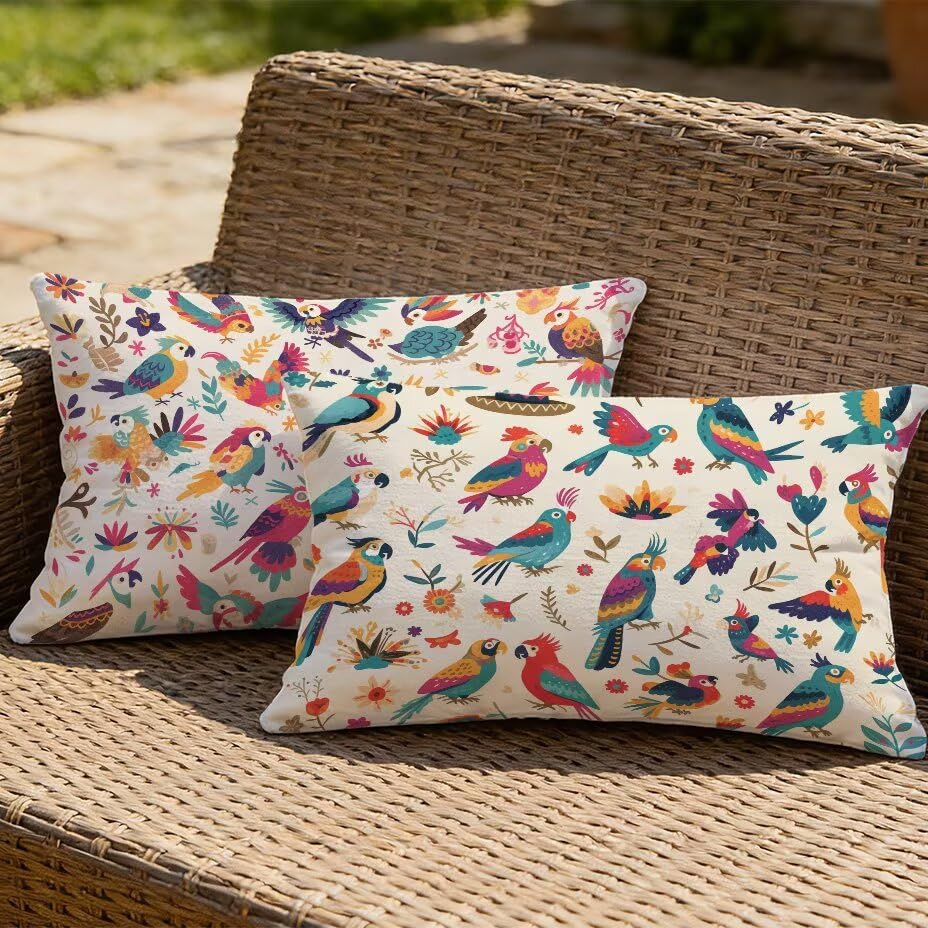 Housse de Coussin Extérieur 80x100 cm Lot de 2 Blanc Imperméable - 2
