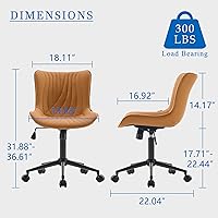 Vista 10 de YOUNIKE Silla de oficina, silla de escritorio sin brazos con ruedas, sillas giratorias ajustables para computadora de oficina en casa, silla