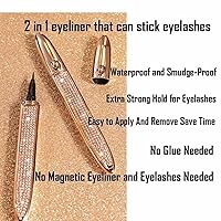 Vista 9 de 2023 - Lápiz delineador de ojos autoadhesivo para pestañas, con 5 pares de pestañas postizas. Lápiz delineador de ojos mágico autoadhesivo de larga