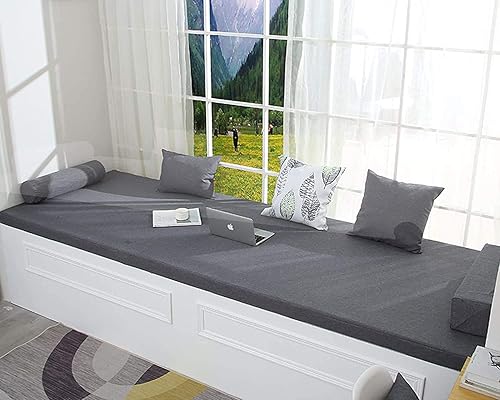 Miniatura 5 de Cojín de banco o columpio para exteriores/interiores, 40 x 14 x 2 pulgadas, impermeable, para muebles, cojines inferiores antideslizantes, para sofá