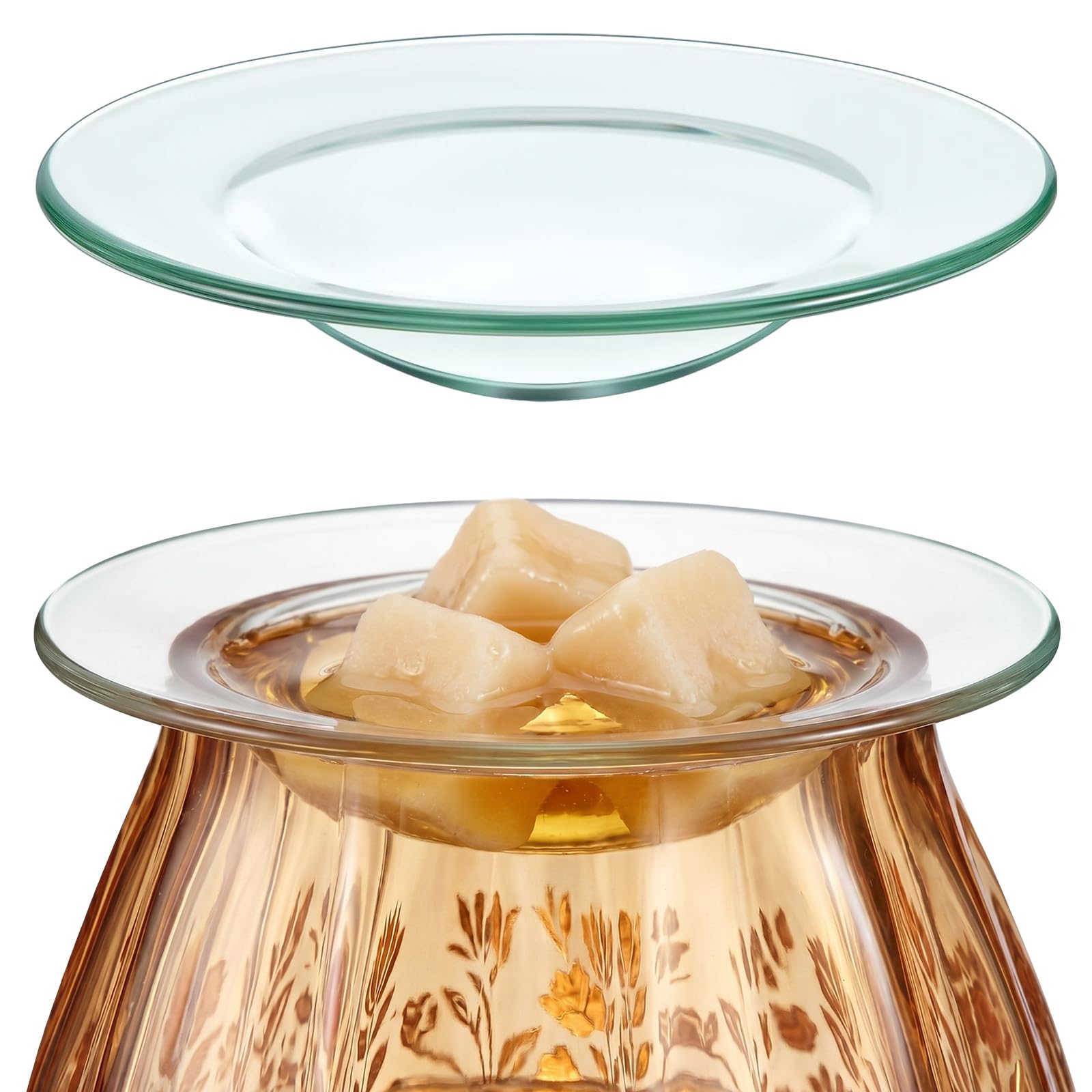 Patelai 1 Piece Replacement Wax Warmer Dish, 4.5 Inches Round Glass Plate