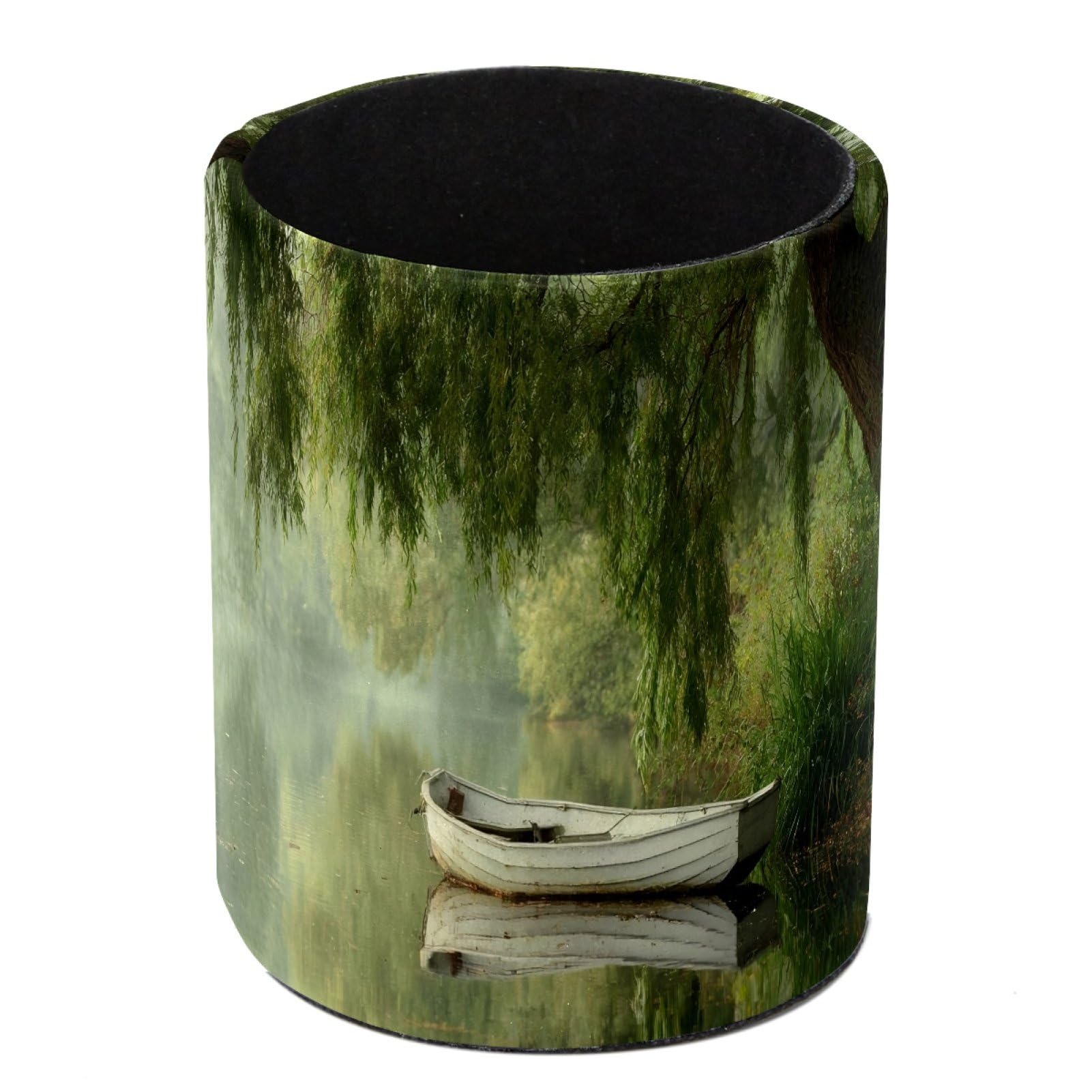 FWJZDSP Lake Rowboat Pencil Cup Pen Organizer Makeup Brush Holder for Office Home Countertop Desk Accessory Storage