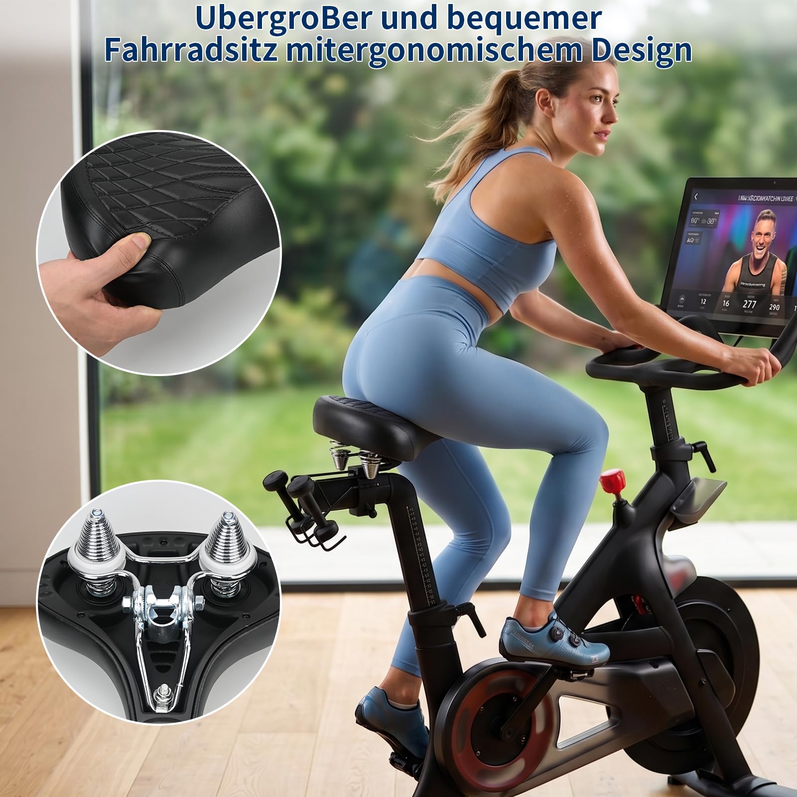 Cómodo sillín de bicicleta para hombre y mujer, sillín de bicicleta ancho y suave, acolchado ergonómico, asiento de bicicleta de repuesto universal para bicicleta de ciudad, bicicleta de