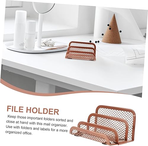 Miniatura 3 de NUOBESTY Estante de archivos de escritorio, carpetas de papel, estantes de archivos para escritorio, estantería de mesa, soporte de carpeta de