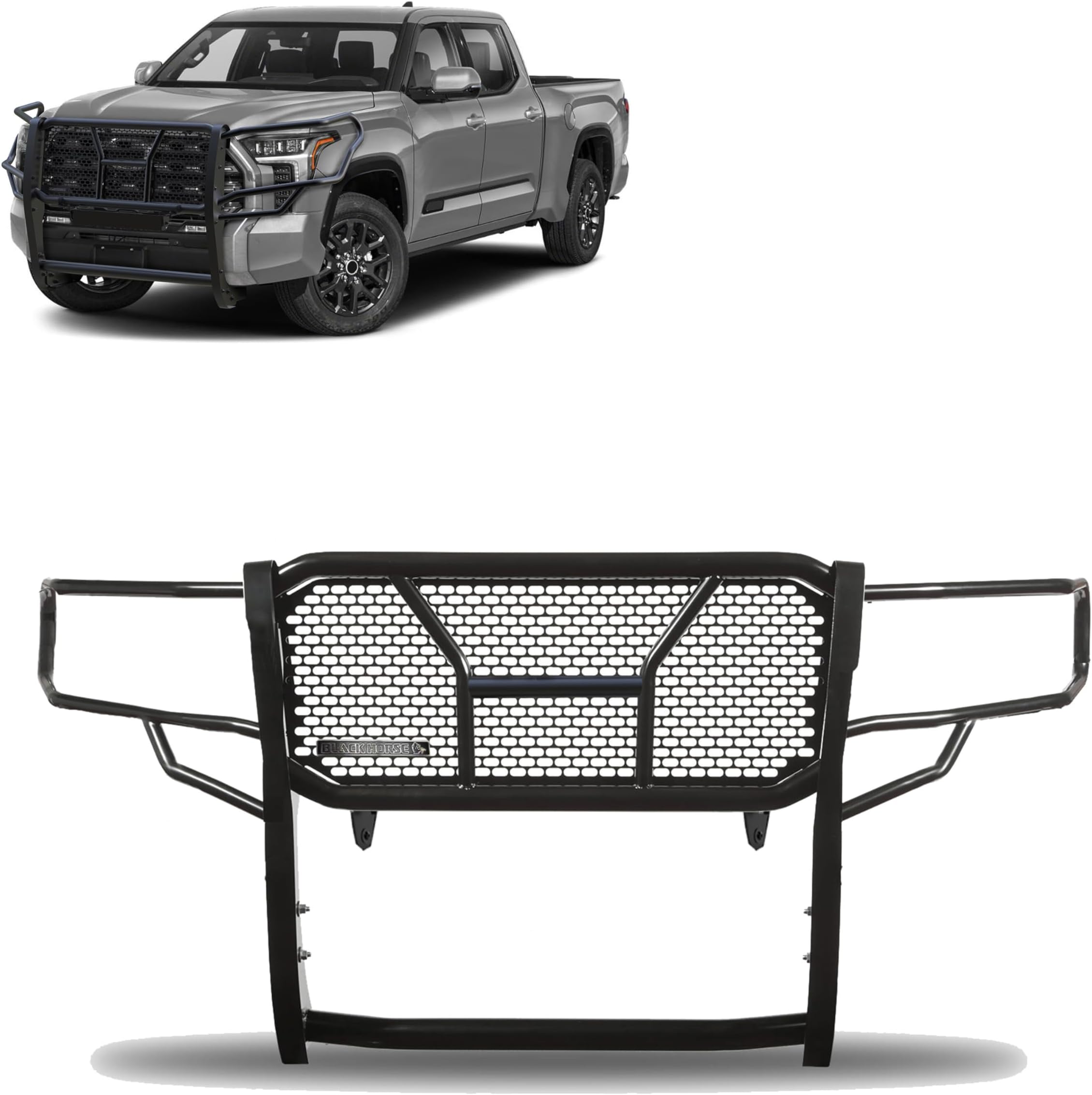 Amazon.com: Black Horse RUGGED Heavy Duty Grille Brush Bumper Guard ...