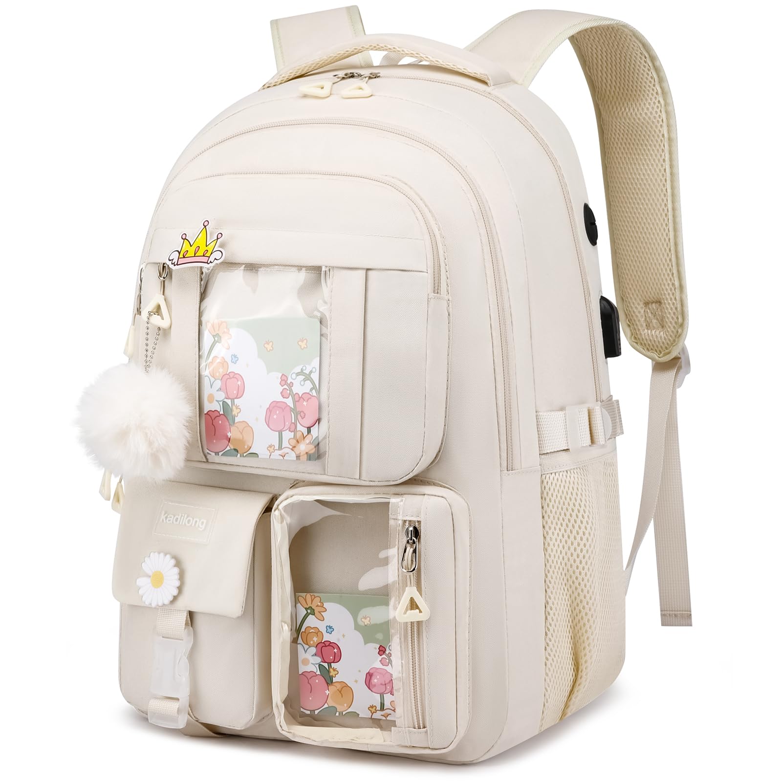 kadilong School Backpack for Teen Girls,Cute Backpacks for Women Aesthetic Bookbag Laptop Bag Back Pack for Middle School : Electronics
