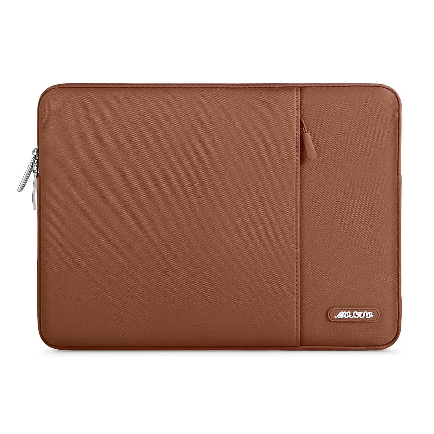 MOSISO Laptop Case 13.3 inch, 13-13.3 inch Laptop Sleeve Compatible with MacBook Air/Pro 13/Pro 14 M5 M4 M3 M2 M1, HP Dell ASUS Lenovo,Polyester Vertical Computer Sleeve Bag with Pocket,Caramel Brown