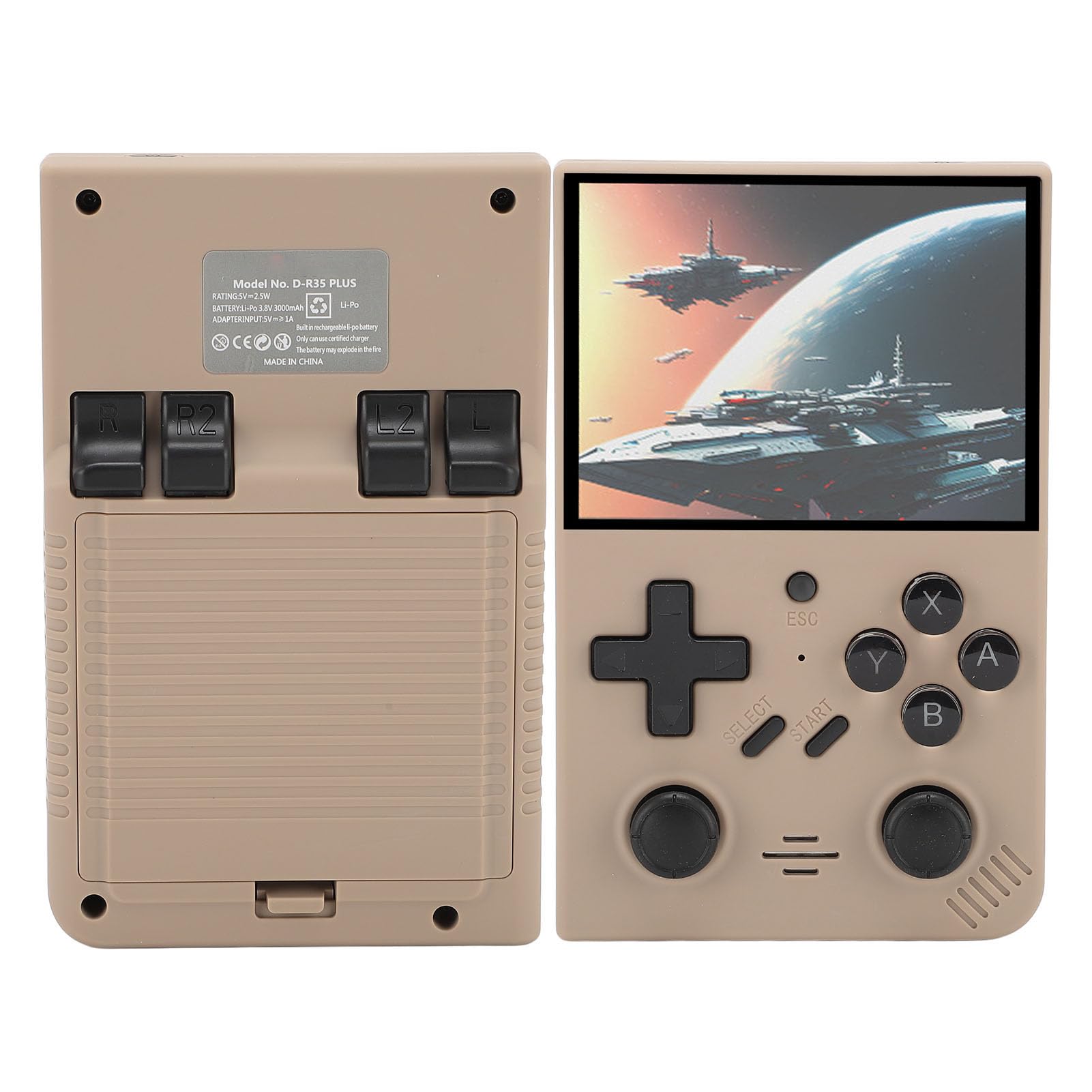 Handheld-Retro-Spielekonsole, Immersives Display, Komfortables Design für Tragbare Videospielkonsole für (Grau)