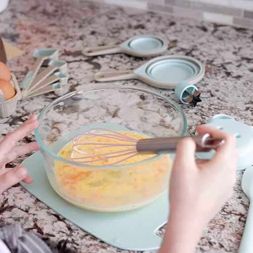 Miniatura 8 de Juego de hornear para niños, juego de cocina real para niños, suministros para hornear con delantales para adultos y niños, herramientas reales para