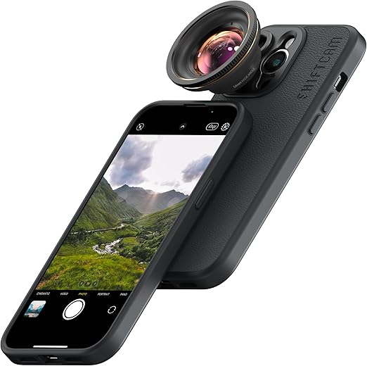 Shiftcam | LensUltra 16mm Wide Angle Lens - 0.5X Magnification, 100° Angle - Ultimate Clarity for Travel Shots, Dynamic Perspectives, Double Frame Size