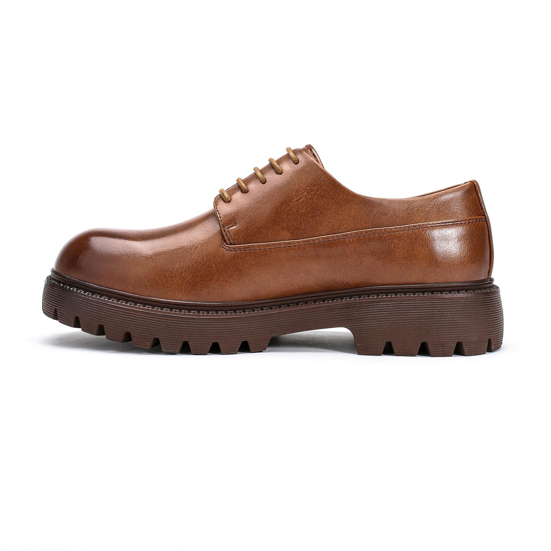 Allthemen Hombre Derby de Vestir Cuero Cordones Zapatos Punta Redonda Color Sólido Moda para Boda y Negocios