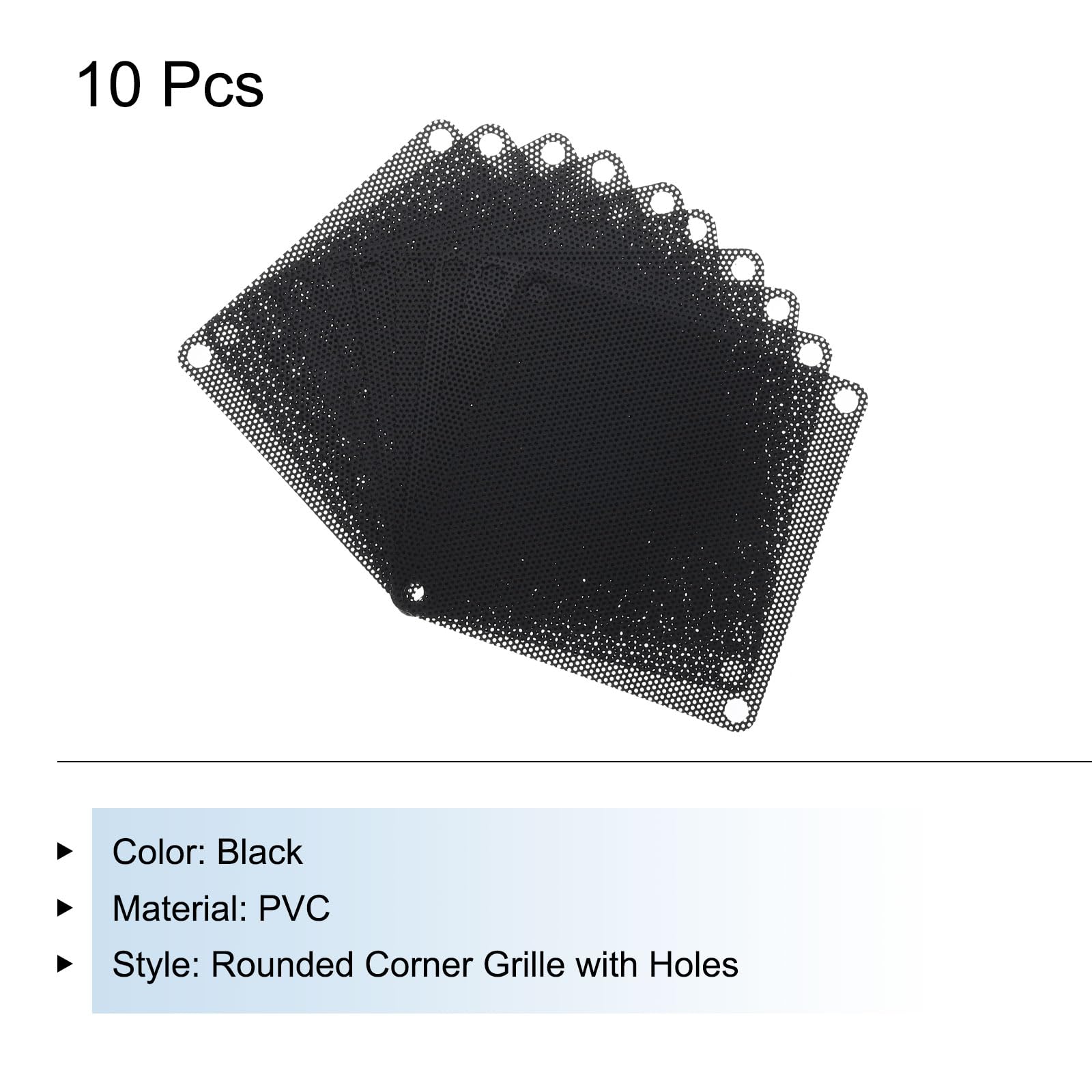 QUARKZMAN 10 sztuk PC filtr przeciwpyłowy, 80 mm x 80 mm PCW, obudowa komputera, chłodnica, ochrona przed kurzem, kratka wentylatora do obudowy komputera, głośników, kolor czarny