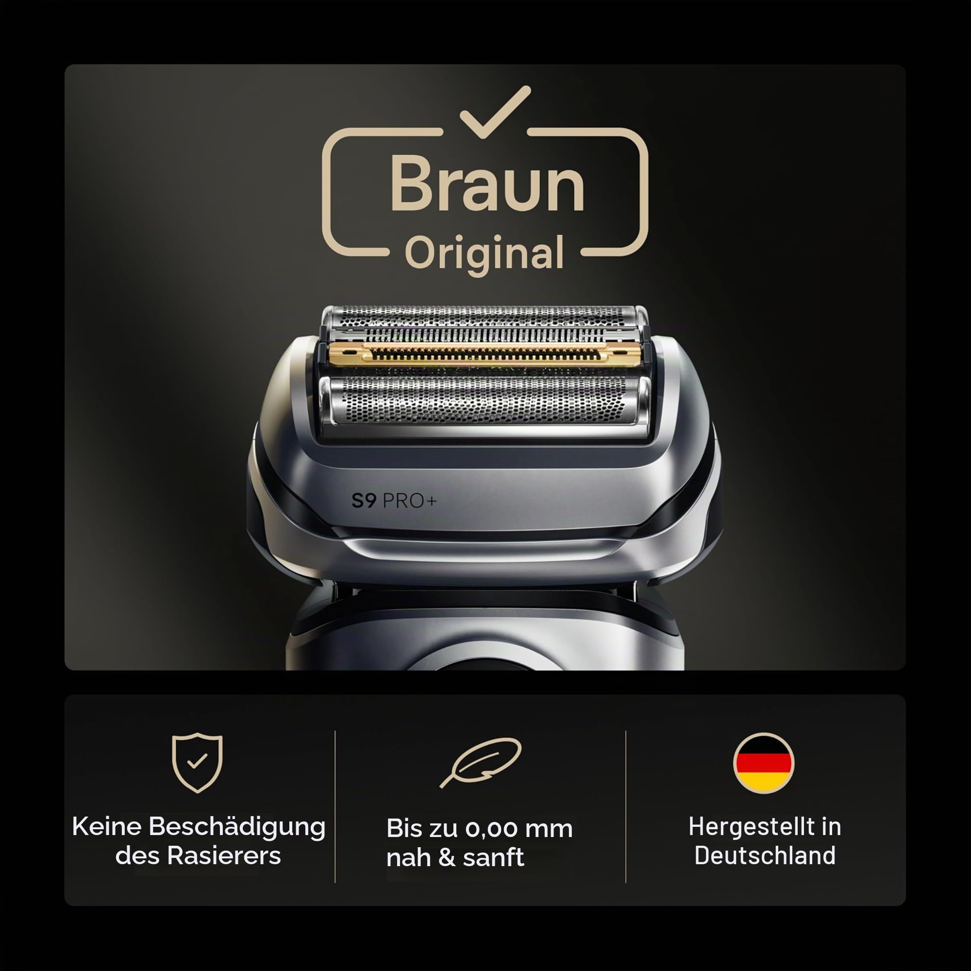Braun Serie 9 Ersatzkopf für Elektrorasierer – 92S – kompatibel mit allen elektrischen Rasierern der Serie 9 9290cc, 9291cc, 9370cc, 9293s, 9385cc, 9390cc, 9330s, 9296cc
