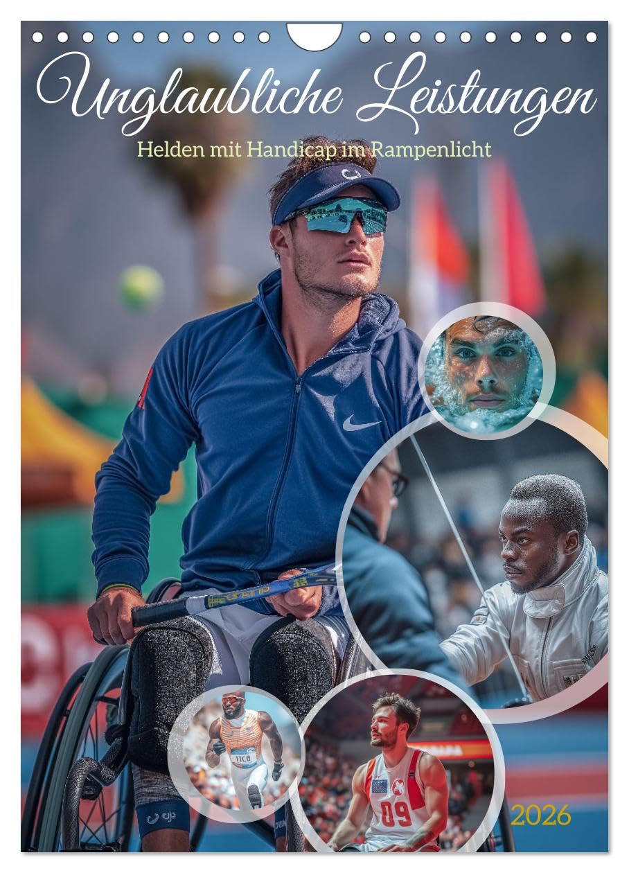 Incredible achievements - heroes with disabilities in the spotlight UK-Version (Wall Calendar 2026 DIN A4 Portrait), CALVENDO 12 Month Wall Calendar — image 1