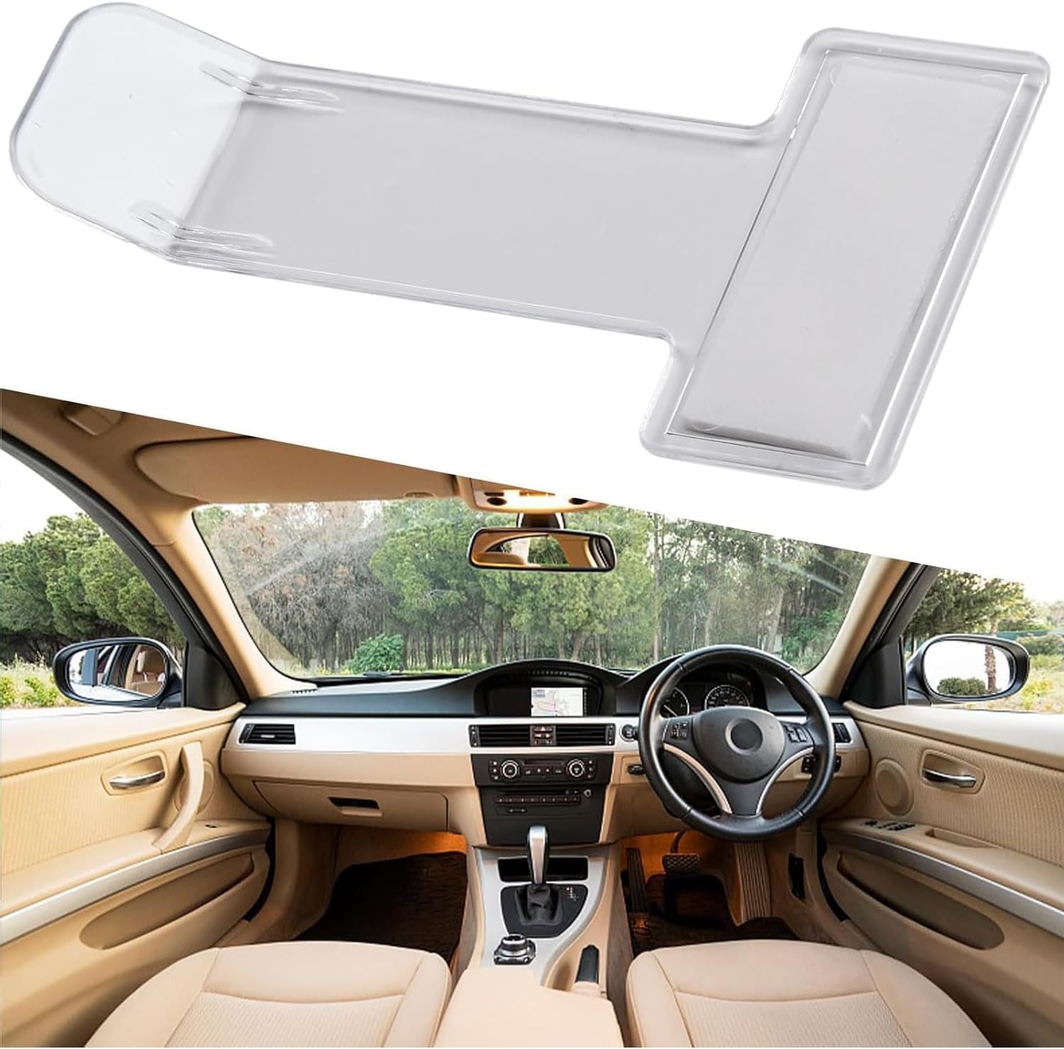 10 clips transparentes para soporte de coche, autoadhesivo, para permiso de estacionamiento y soporte de boletos para parabrisas de coche, furgoneta, clip de plástico para parabrisas
