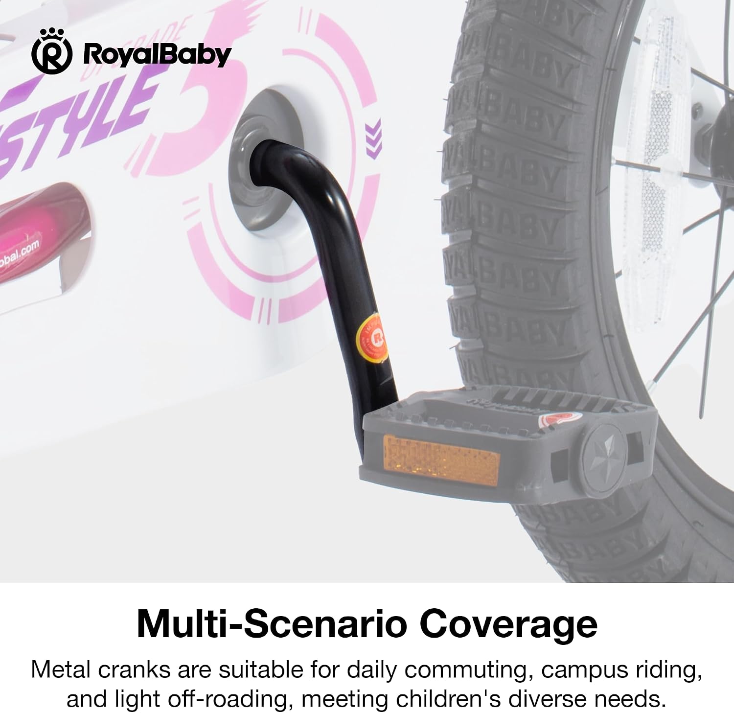 RoyalBaby One Piece Crankarm, Universal Crank Kit for 12-20 Inch Bike, Including Freestyle and Stargirl Bicycles image 5