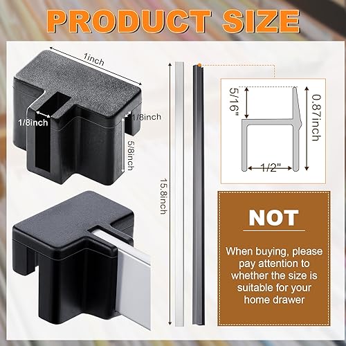 Miniatura 3 de Juego de 14 rieles de archivador de 12 cajones, rieles de archivo, clips de riel de archivo colgantes, clips de almacenamiento de PVC, clips de