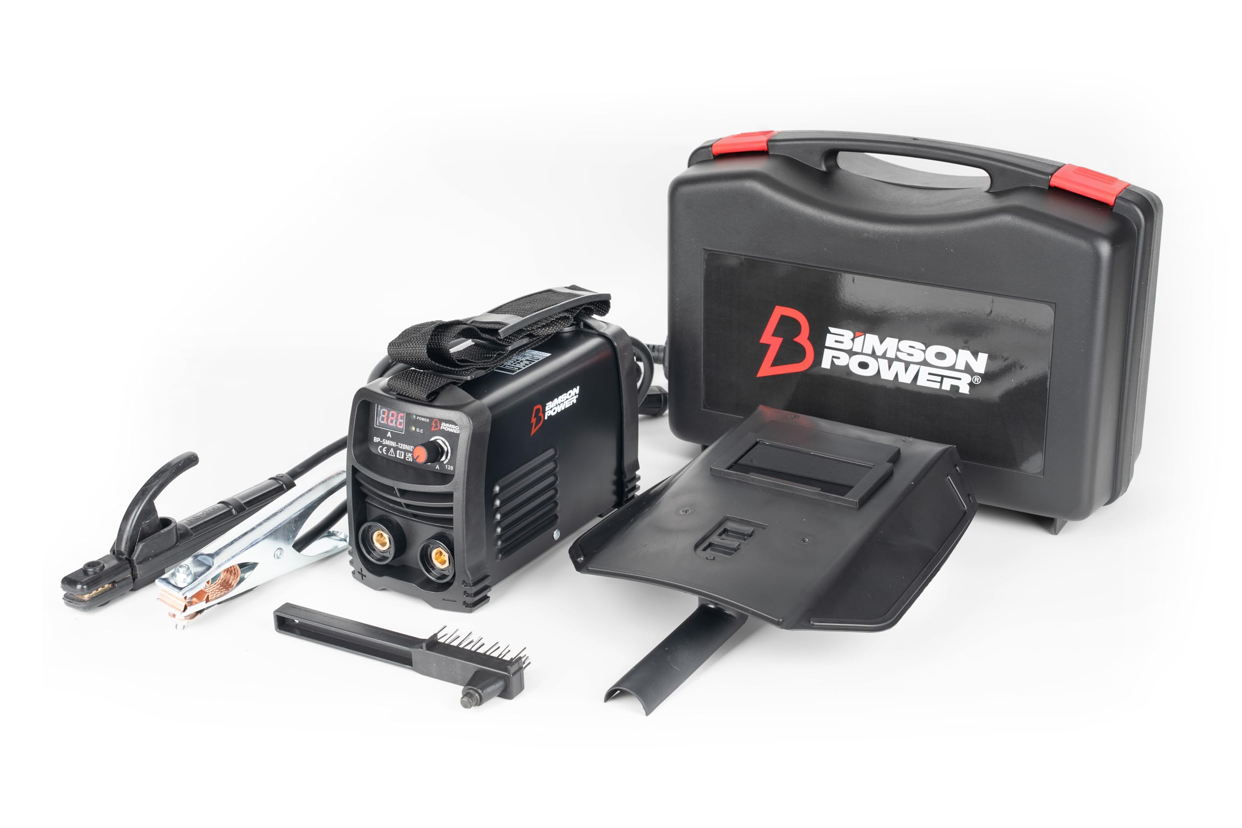 Bimson Power Igbt Dc Mma Inverter Welder 200A – Portable Gasless Arc Stick Welding Machine Kit With Electrode Holder, Earth Clamp, Mask & Brush – Compact Diy & Workshop Welder 230V
