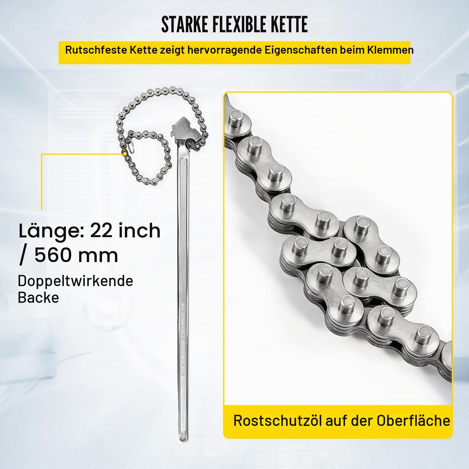 VEVOR 24-Zoll-Rohrkettenschlüssel Heavy Duty 6,7-Zoll-Kettenschlüssel