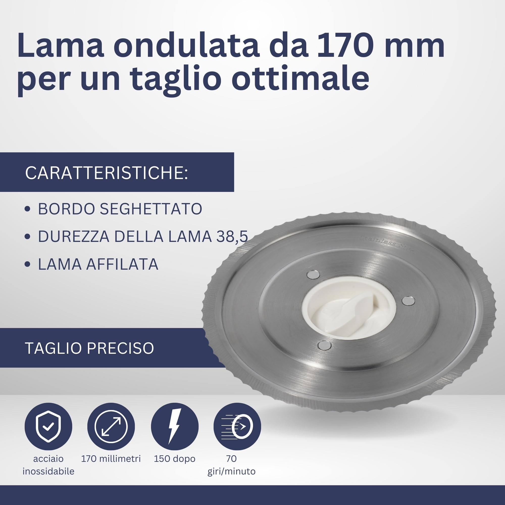 Sommertal Affettatrice universale AS170 150 W in acciaio inox con lama seghettata, pieghevole e salvaspazio, affettatrice elettrica, affettatrice professionale, bianca, 0-15 mm