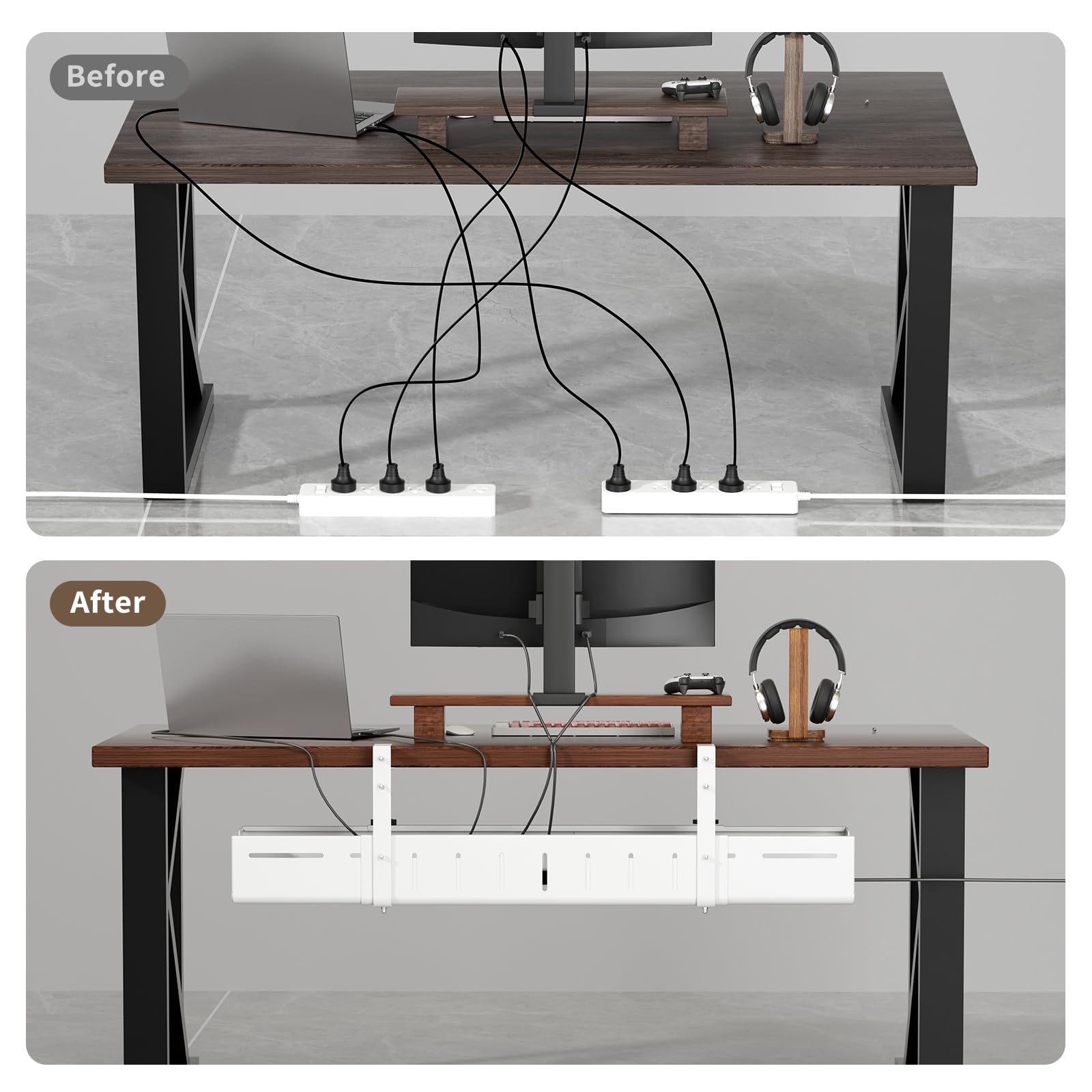 Under Desk Cable Tray - Organize Your Cables! -3