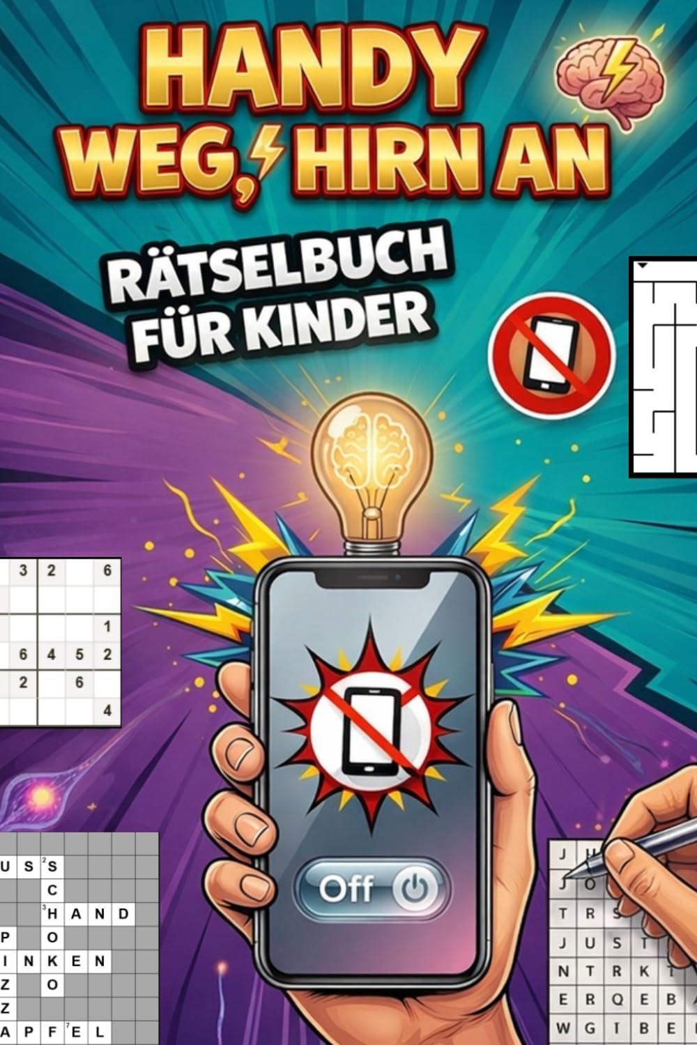 Handy weg, Hirn an!: Rätselbuch für Kinder ab 10 – der ultimative Langeweile-Killer mit kniffligen Rätseln, spannenden Fakten und genialen Lifehacks