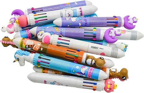 Miniatura 8 de Maydahui 5 bolígrafos 10 en 1 para lanzadera con diseño de animales en forma de animal de dibujos animados, unicornio, dinosaurio, cerdo, flamenco,