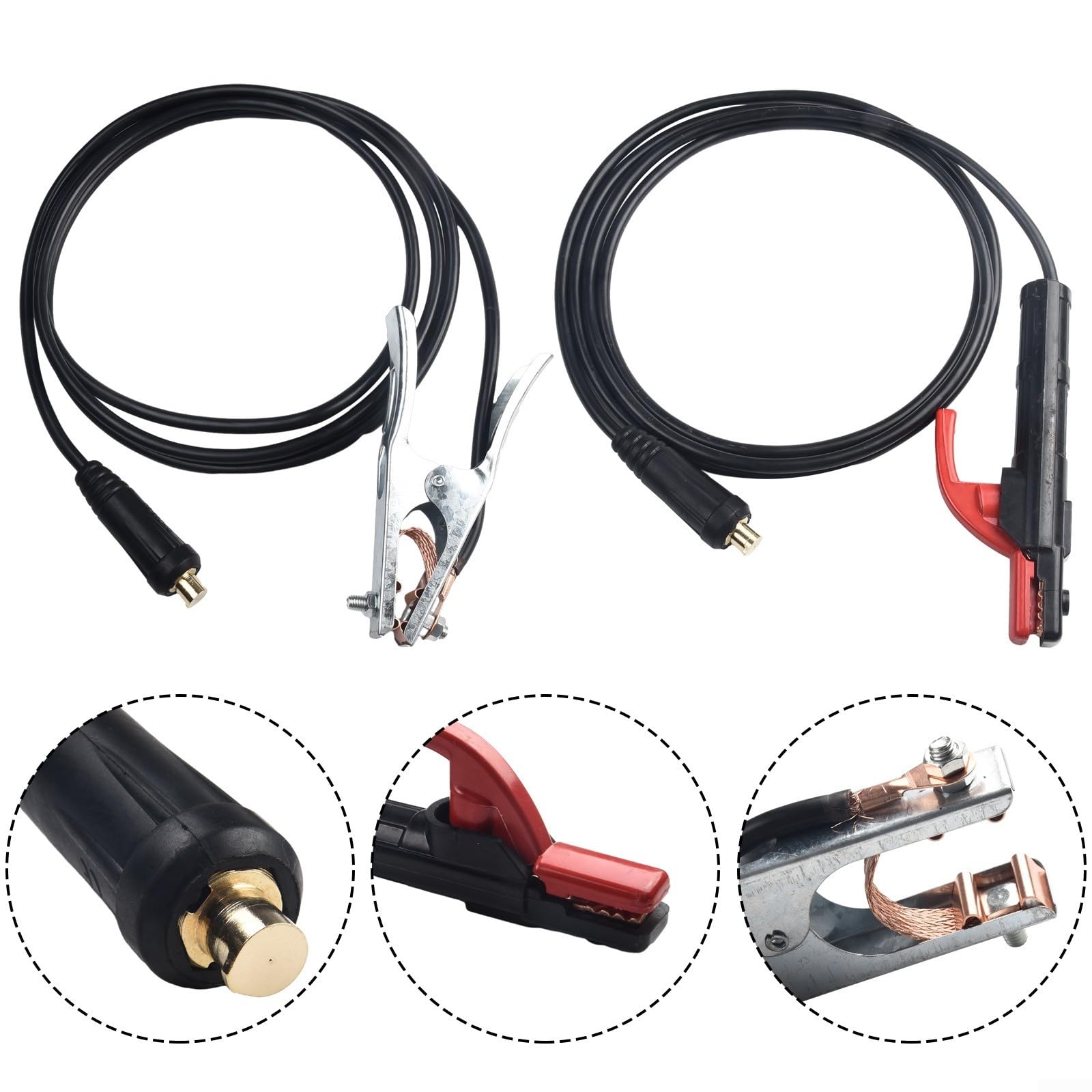 Welding Ground Clamp, 300A Ground Clamp Welder Cable For MMA Arc Welding Inverter Machine, Welder Ground Cable, Welding Electrode Holder Lead-MMA/ARC Welding Ground Clamp(10feet/3m)
