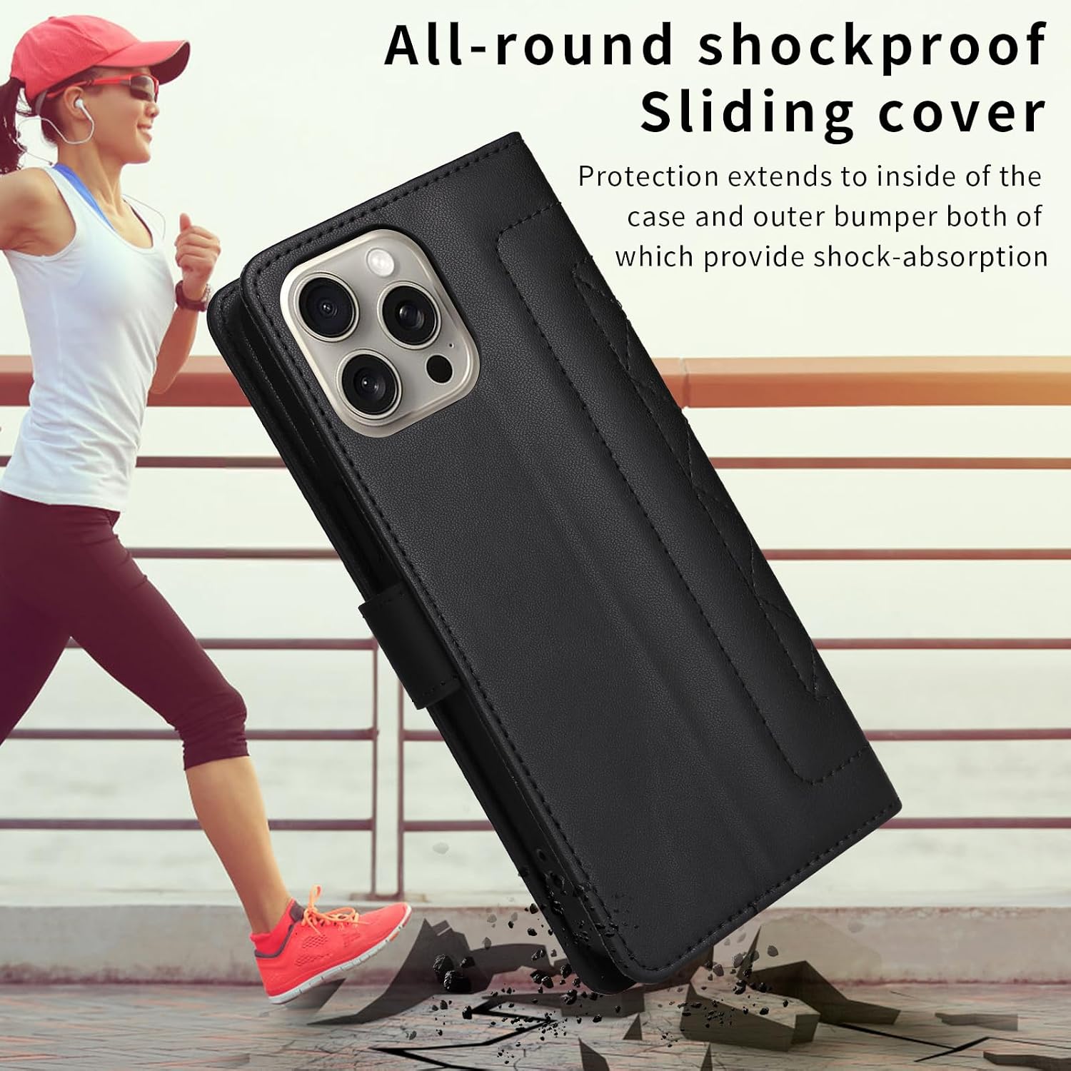 Compatible with Redmi Note 13 5G Cover,Compatible with Redmi Note 13 5G Wallet Kickstand Magnetic Closure Flip Case Black