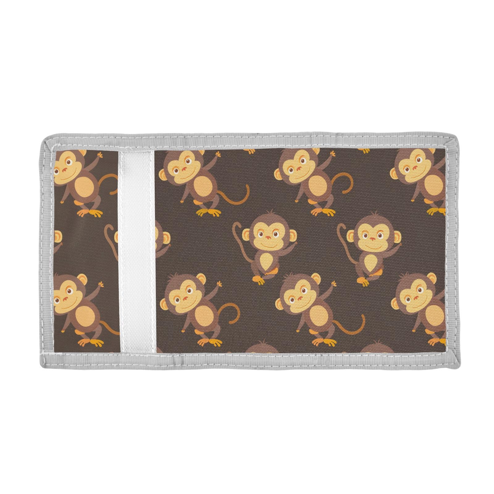 ALAZA Kids Wallets for Boys Girls Toddler Trifold Wallet Children Small Cute Monkeys with Zipper Coin Pocket
