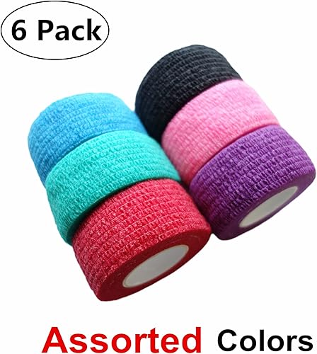 Miniatura 3 de Baisunt Paquete de 6 vendajes cohesivos de 1 pulgada, cinta autoadhesiva autoadhesiva autoadhesiva transpirable para muñeca, tobillo, deportes,