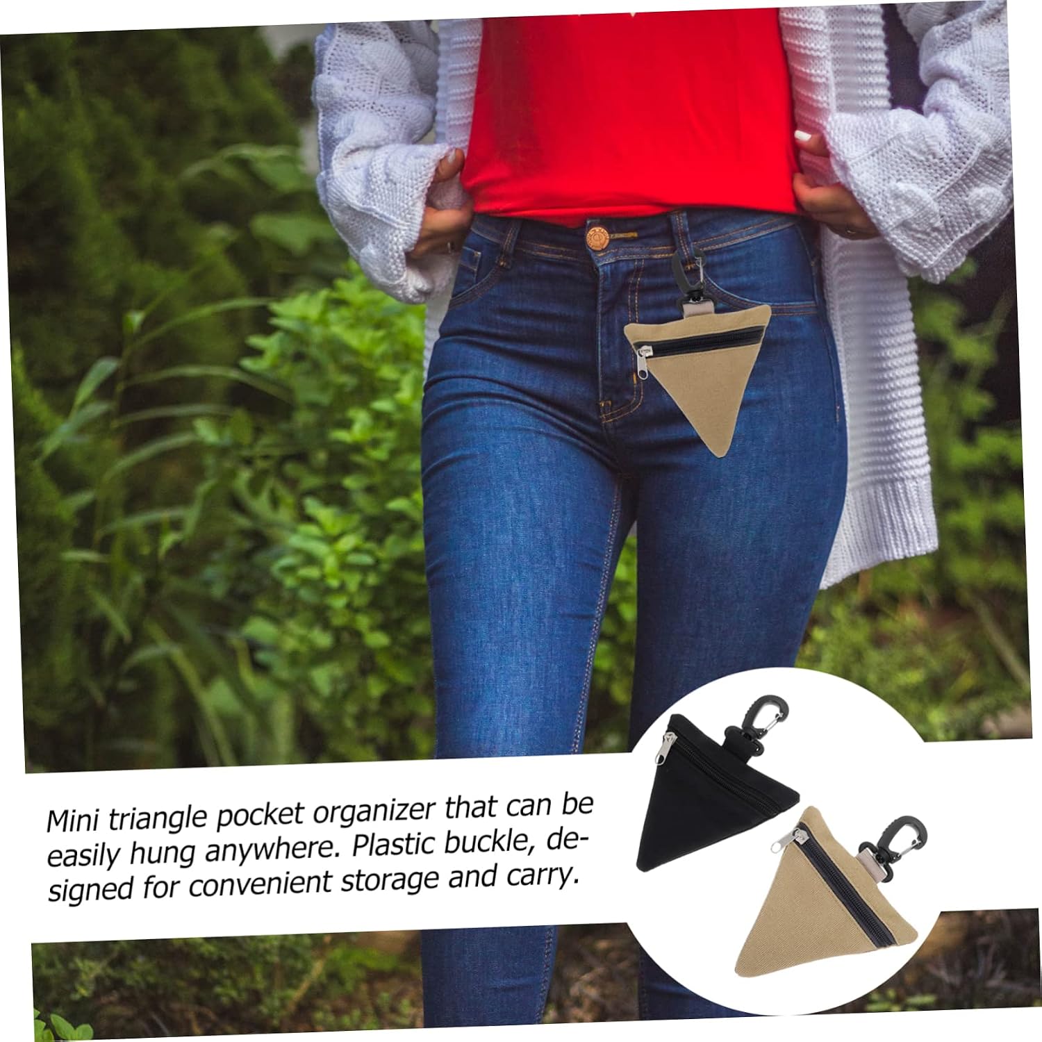 BESPORTBLE 6pcs Portable Waist Bag Non-Woven Camping Hanging Organizer Pouches for Outdoor Activities for Hiking Picnics and Storage of Essentials